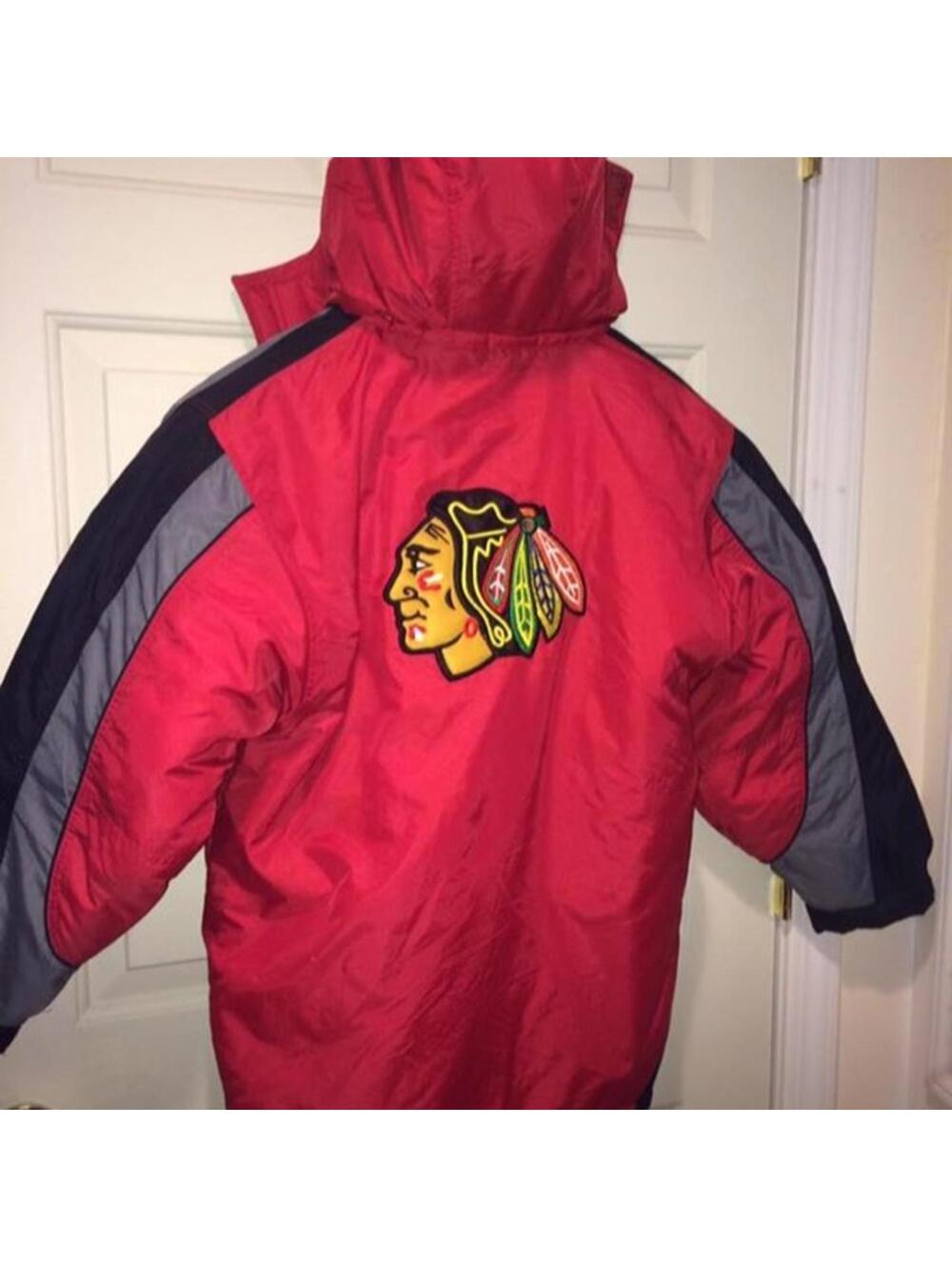 Chicago Blackhawks Boys Quilted Jacket Size Large 14/16